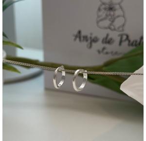 Argola Click Lisa de Prata